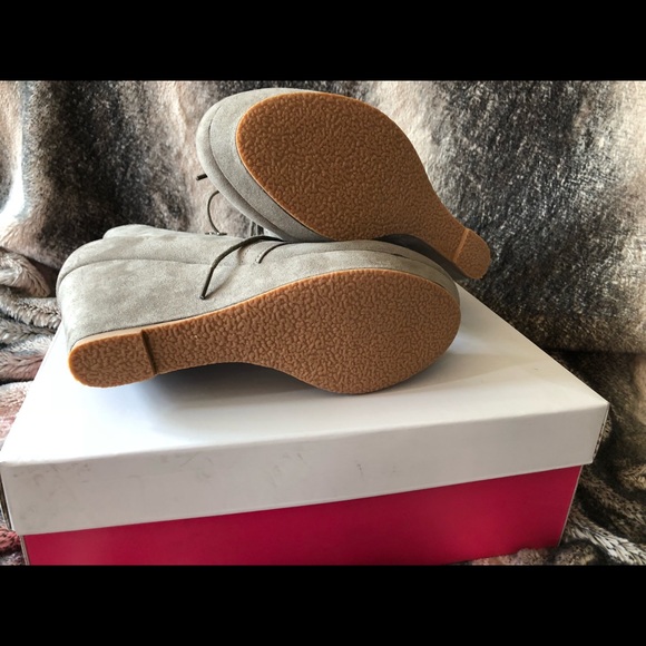 Grey lace-up wedges - Picture 3 of 5